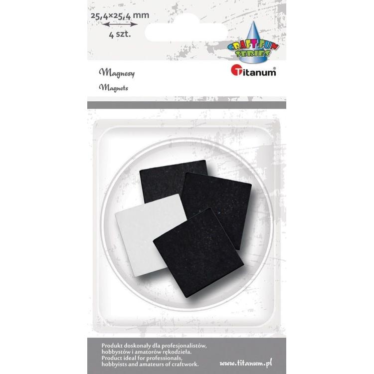 Magnesy samoprzylene kwadratowe 25,4x25,4mm 4szt