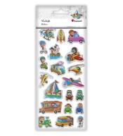 Naklejki wypukłe miękkie pojazdy mix 20szt