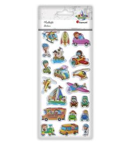 Naklejki wypukłe miękkie pojazdy mix 20szt