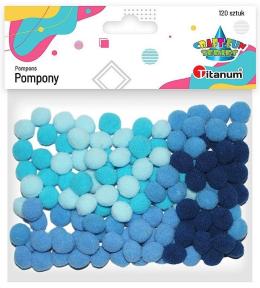 Pompony poliestrowe 10mm niebieskie 120szt.