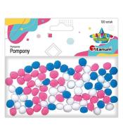 Pompony poliestrowe 10mm mix 120szt