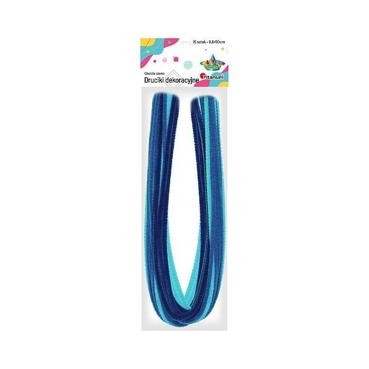 Druciki dekoracyjne niebieskie 15szt