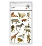 Naklejki wypukłe miękkie zwierzęta mix 13szt