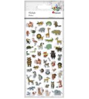 Naklejki wypukłe miękkie zwierzęta mix 51szt