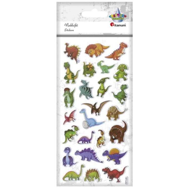 Naklejki wypukłe miękkie dinozaury 25szt