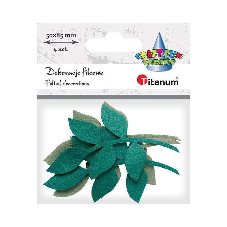 Filcowe liście na gałązce mix 4szt