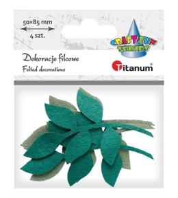 Filcowe liście na gałązce mix 4szt