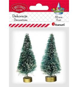 Drzewka plastikowe choinki z podstawką 2szt