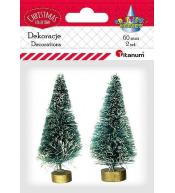 Drzewka plastikowe choinki z podstawką 2szt