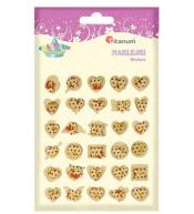 Naklejki papierowe 3D serca groszki mix 30szt