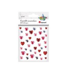 Kryształki samoprzylepne Serca mix 40szt
