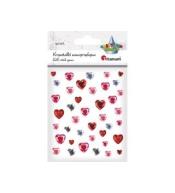 Kryształki samoprzylepne Serca mix 40szt