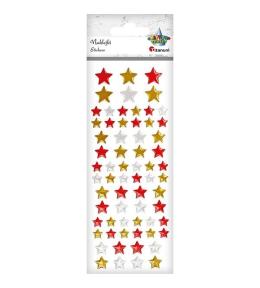 Naklejki foliowe gwiazdki mix 66 szt.