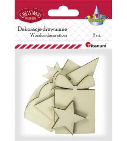 Drewniane dekoracje 6szt