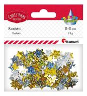 Konfetti Gwiazdki złote, srebrne hologram 14g