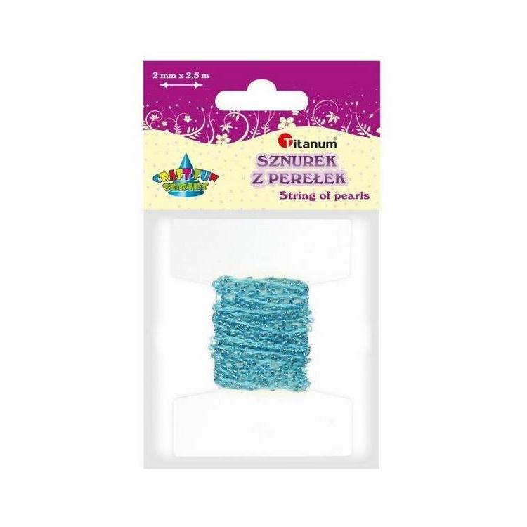 Perełki na sznurku 2,5mmx2m niebieskie