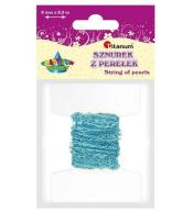 Perełki na sznurku 2,5mmx2m niebieskie