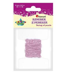 Perełki na sznurku 2,5mmx2m różowe