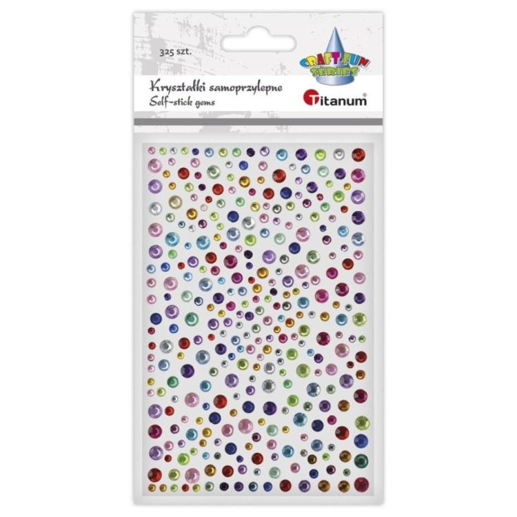 Kryształki samoprzylepne Okrągłe mix 325szt