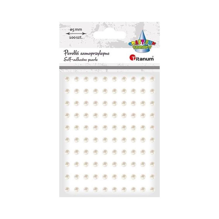 Perełki samoprzylepne 5mm 100szt białe