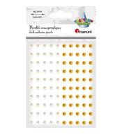 Perełki samoprzylepne 5mm 100szt białe złote