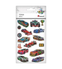 Naklejki wypukłe wyścigówki hologram 16szt