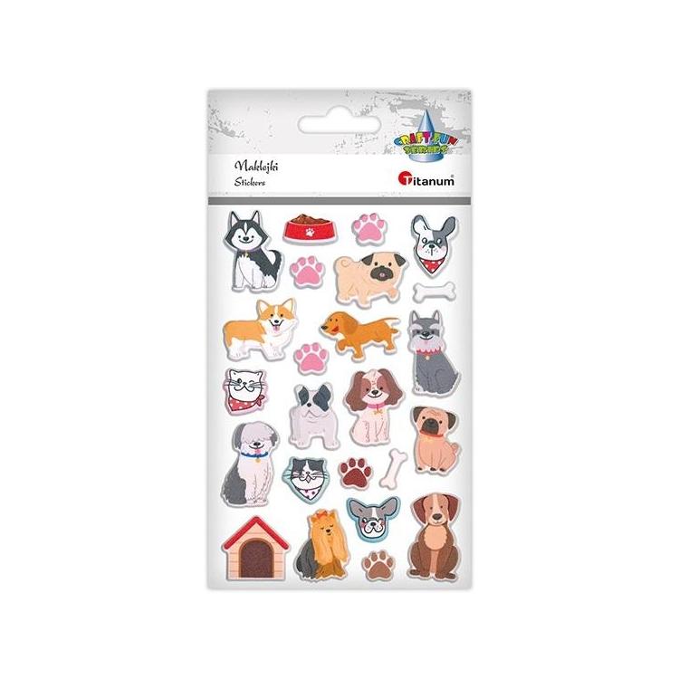 Naklejki wypukłe psy 24szt