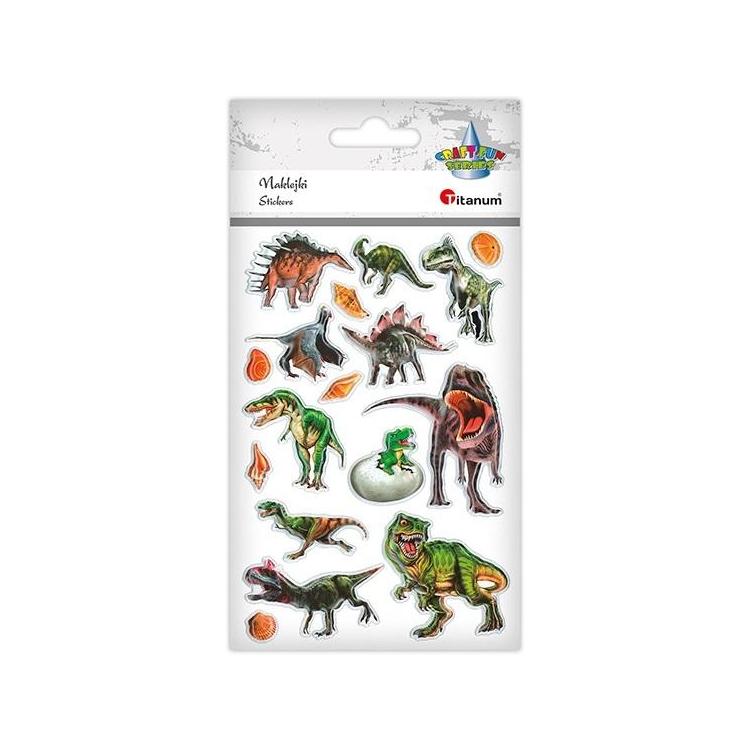 Naklejki wypukłe miękkie dinozaury mix 17szt