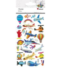 Naklejki wypukłe pojazdy powietrzne mix 25szt
