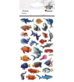 Naklejki wypukłe stworzenia morskie mix 27szt