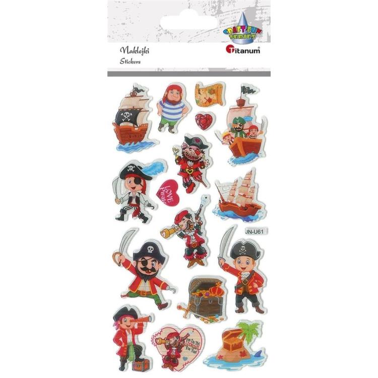Naklejki wypukłe piraci mix 16szt