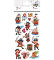 Naklejki wypukłe piraci mix 16szt