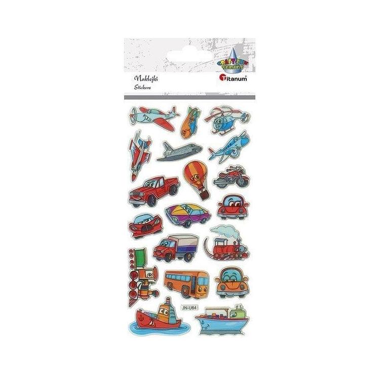 Naklejki wypukłe pojazdy mix 19szt