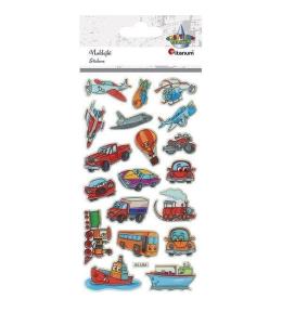 Naklejki wypukłe pojazdy mix 19szt