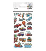 Naklejki wypukłe pojazdy mix 19szt