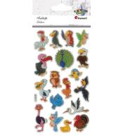 Naklejki wypukłe ptaki mix 18szt