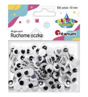 Oczy bez kleju i rzęs 10mm 100szt