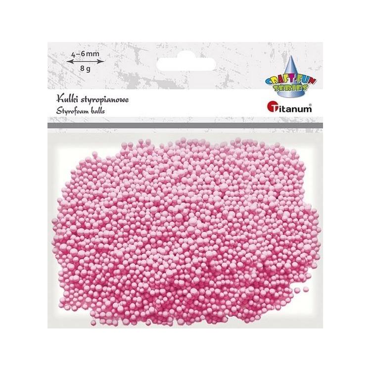Kulki styropianowe 8g różowe mix 4-6mm