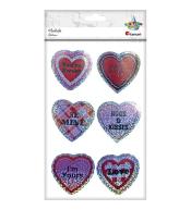 Holo serca 3D samoprzylepne mix rozmiarów 6szt