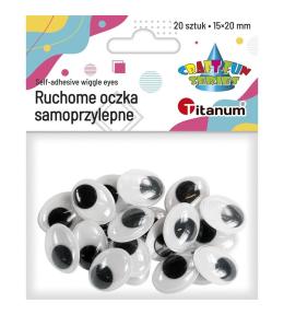 Oczy samoprzylepne bez rzęs 15x20 mm owalne 20szt