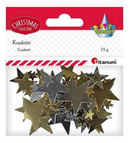 Konfetti Gwiazdki 14g złote, srebrne
