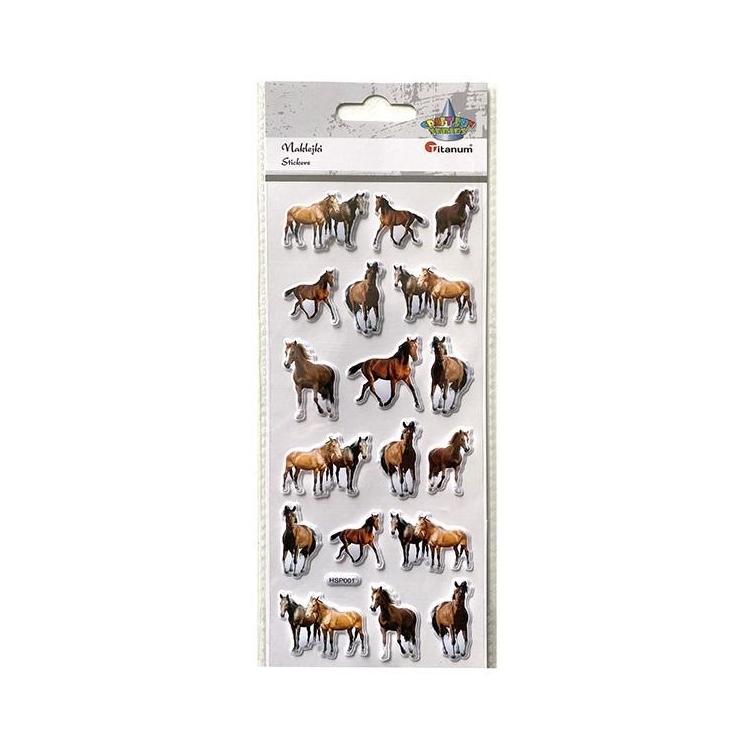 Naklejki wypukłe miękkie konie 18szt