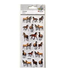 Naklejki wypukłe miękkie konie 18szt