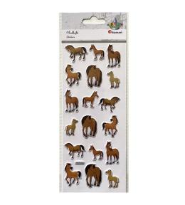Naklejki wypukłe miękkie konie kreskówkowe 18szt