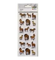 Naklejki wypukłe miękkie konie kreskówkowe 18szt