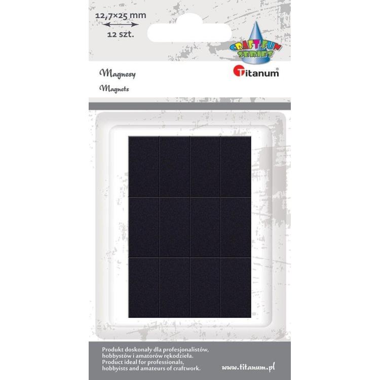 Magnesy samoprzylene prostokątne 12,7x25mm 12szt