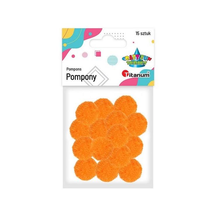 Pompony poliestrowe 18mm pomarańczowe 15szt