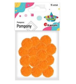 Pompony poliestrowe 18mm pomarańczowe 15szt