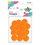 Pompony poliestrowe 18mm pomarańczowe 15szt
