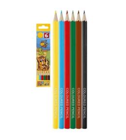 Kredki ołówkowe sześciokątne 6 kolorów